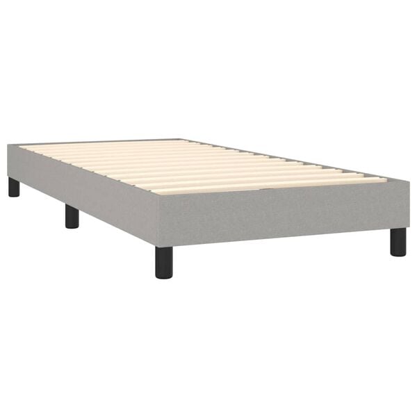 vidaXL Cama box spring con colchón tela gris claro 90x190 cm