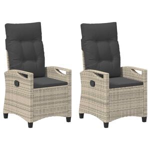 vidaXL Silla de Jard&iacute;n 2 pcs Gris Claro y Gris Oscuro 56 x 60 x 112 cm