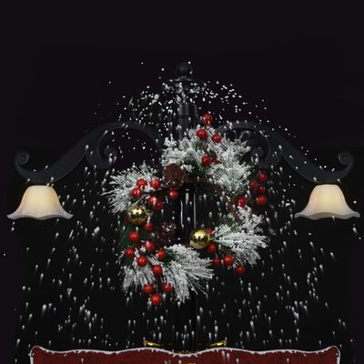 vidaXL Árbol de Navidad con nieve con base de paraguas PVC azul 170 cm