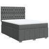 vidaXL Cama box spring con colch&oacute;n tela gris oscuro 160x200 cm