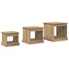 vidaXL Mesa de Caf&eacute; 3 pcs Roble artesanal Madera contrachapada