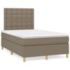 vidaXL Cama box spring con colch&oacute;n tela gris taupe 120x190 cm