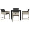 vidaXL Conjunto de Comedor de Jardín 5 pcs Beige ratán sintético