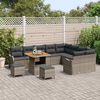 vidaXL Conjunto de sofá de jardín 12 pcs Gris ratán sintético
