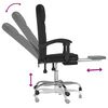 vidaXL Silla de oficina reclinable cuero sintético negro