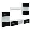 vidaXL Juego de muebles de sal&oacute;n 5 piezas con iluminaci&oacute;n LED negro