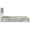 vidaXL Cama con almacenamiento con cabecera Gris Concreto 135 x 190 cm