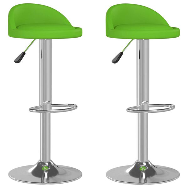 vidaXL Taburetes de cocina 2 unidades cuero sint&eacute;tico verde