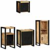 vidaXL Juego de muebles de ba&ntilde;o con caj&oacute;n 4 pcs Madera de mango maciza