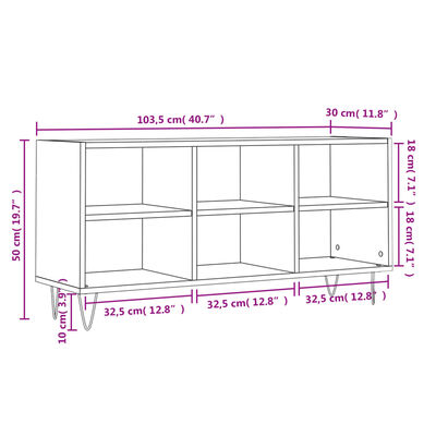 vidaXL Mueble de TV madera de ingeniería gris hormigón 103,5x30x50 cm