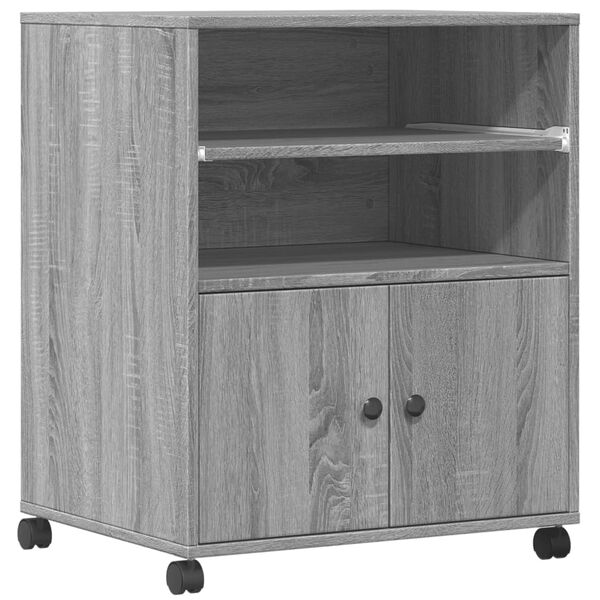 vidaXL Soporte para impresora con ruedas gris Sonoma 60x48x74 cm