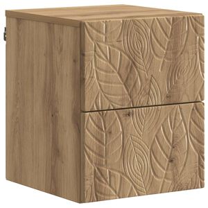 vidaXL Mesita de Noche de Pared Roble artisan 34,5 x 33 x 40 cm