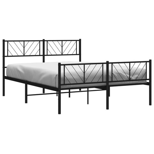vidaXL Estructura cama sin colchón con estribo metal negro 140x200 cm