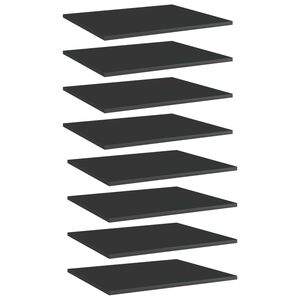 vidaXL Estante estanter&iacute;a 8 uds contrachapada negro brillo 60x50x1,5cm