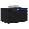 vidaXL Mesita de noche de pared 2 pcs Roble Negro 50 x 36 x 30 cm