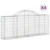 vidaXL Cestas de gaviones 4 uds forma de arco hierro 200x30x80/100 cm
