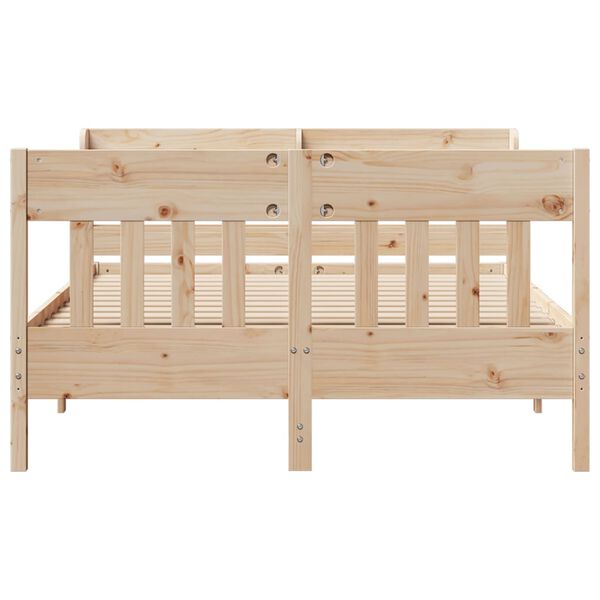 vidaXL Estructura de cama sin colch&oacute;n madera maciza de pino 160x200 cm