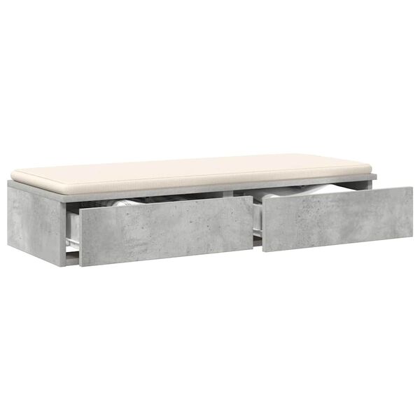 vidaXL Cajones de cama con caj&oacute;n Gris Concreto 80 x 36,5 x 16,5 cm