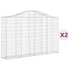 vidaXL Cestas de gaviones 2 uds forma de arco hierro 200x30x120/140cm