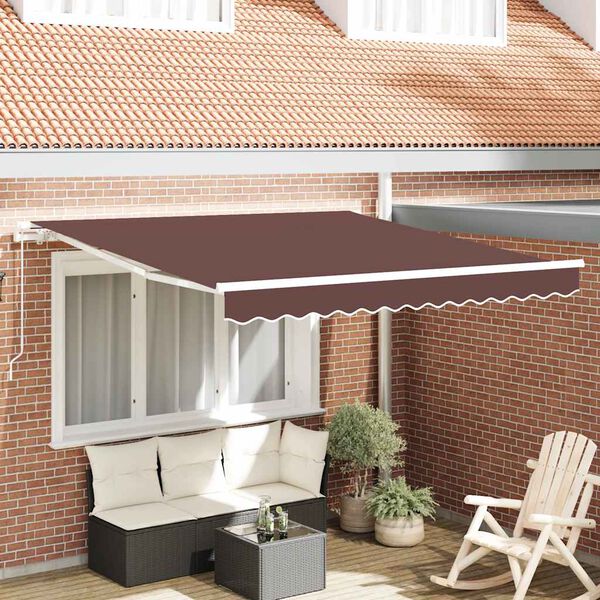 vidaXL Toldo retr&aacute;ctil manual marr&oacute;n 300x250 cm