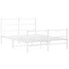 vidaXL Estructura cama sin colch&oacute;n con estribo metal blanco 140x200 cm