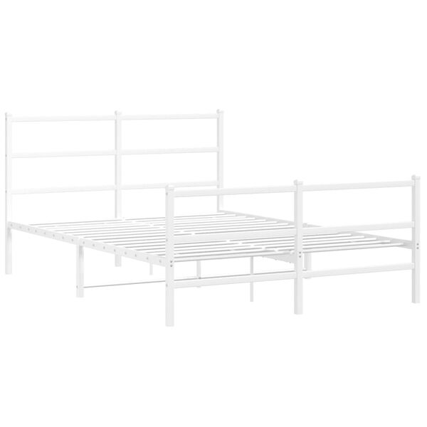 vidaXL Estructura cama sin colch&oacute;n con estribo metal blanco 140x200 cm