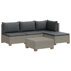 vidaXL 5 uds. Conjunto de Lounge de Rat&aacute;n con Cojines GENDT Gris Kubu