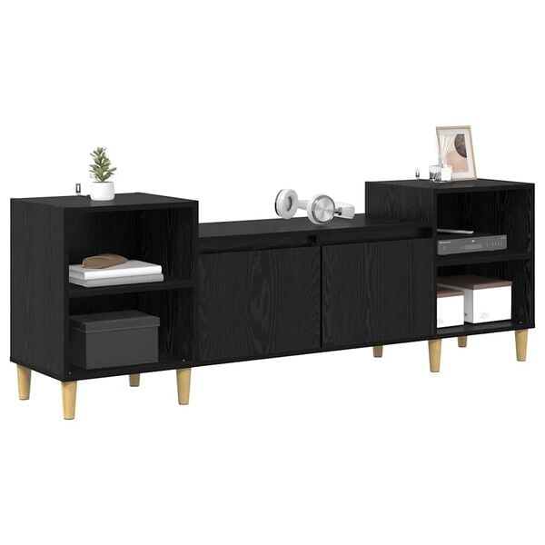 vidaXL Gabinete de TV Roble Negro 160 x 35 x 55 cm