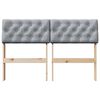 vidaXL Cabecero tapizado Gris Claro 120 cm Madera de pino macizo