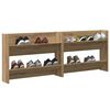 vidaXL Armario Zapatero 2 pcs Roble artesanal 85 x 18 x 90 cm