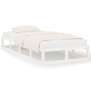 vidaXL Estructura de cama individual madera maciza blanco 75x190 cm