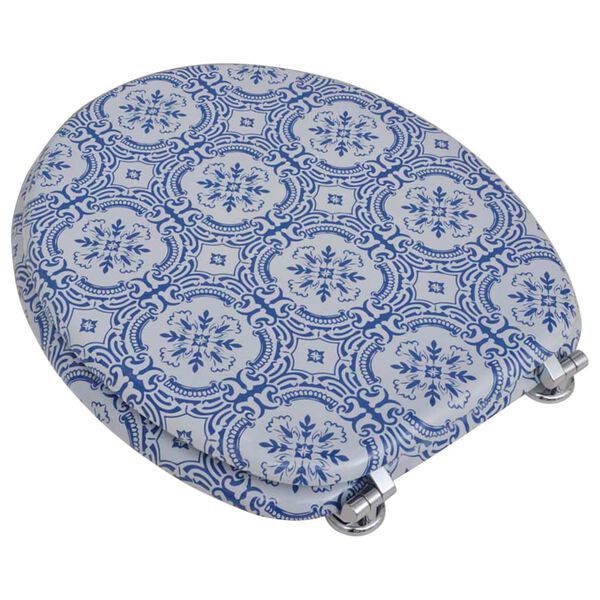 vidaXL Asiento de inodoro WC con tapa de MDF diseño de porcelana