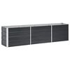 vidaXL Arriate de acero galvanizado gris antracita 240x40x45 cm