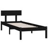 vidaXL Estructura de cama sin colch&oacute;n madera maciza negro 90x200 cm
