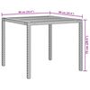 vidaXL Mesa de jardín ratán PE madera acacia maciza gris 90x90x75 cm