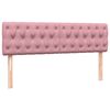 vidaXL Cama box spring con colch&oacute;n y LED terciopelo rosa 140x220 cm