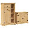 vidaXL Juego de muebles de ba&ntilde;o Corona 2 pzas madera maciza pino