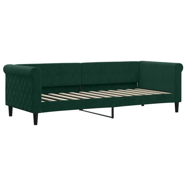 vidaXL Sof&aacute; cama nido con cajones terciopelo verde oscuro 80x200 cm