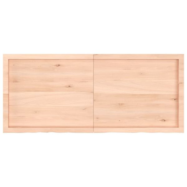 vidaXL Encimera de ba&ntilde;o madera maciza sin tratar 140x60x(2-6) cm