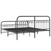 vidaXL Estructura cama sin colch&oacute;n con estribo metal negro 183x203 cm