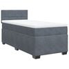 vidaXL Cama box spring individual con colchón terciopelo gris oscuro