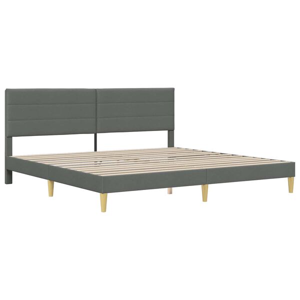 vidaXL Estructura de cama con colch&oacute;n Gris oscuro 180 x 200 cm tela