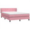 vidaXL Cama box spring con colch&oacute;n terciopelo rosa 140x220 cm