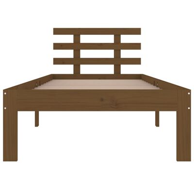 vidaXL Estructura de cama madera maciza marrón miel 75x190 cm
