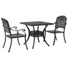 vidaXL Conjunto de mesa de jard&iacute;n 3 pcs Negro Aluminio fundido