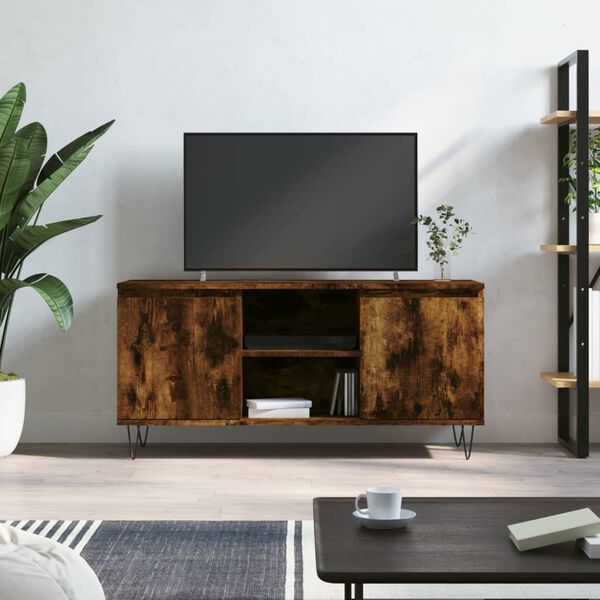 vidaXL Mueble de TV madera de ingenier&iacute;a roble ahumado 104x35x50 cm