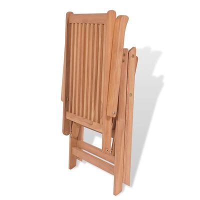 vidaXL Sillas de jardín reclinables 2 unidades madera maciza de teca