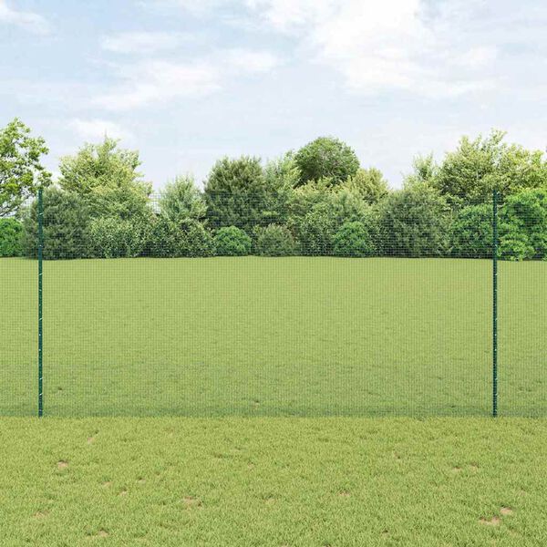 vidaXL Valla con Poste Verde 1,5 x 50 m Acero y PVC