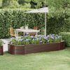 vidaXL Jardinera arriate acero galvanizado marrón 249x100x36cm