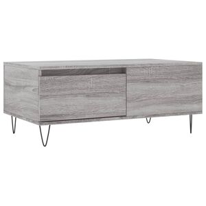 vidaXL Mesa de centro madera contrachapada gris Sonoma 90x50x36,5 cm
